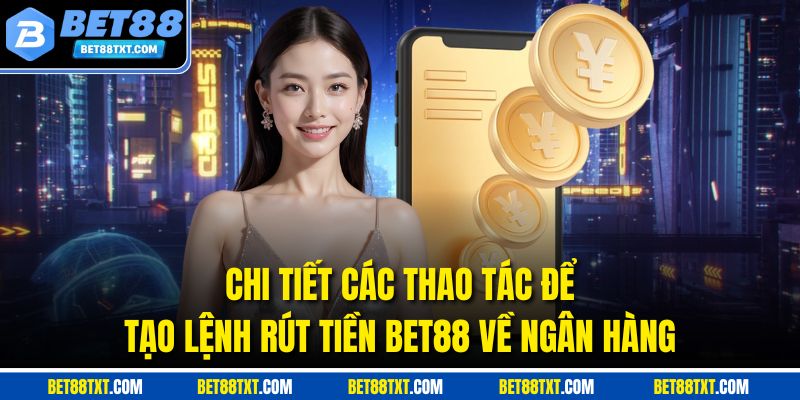 Chi tiết các thao tác để tạo lệnh rút tiền BET88 về ngân hàng
