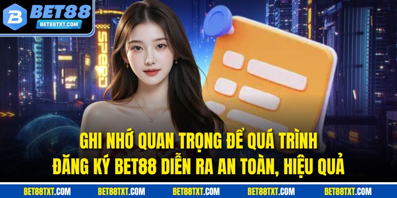 Ghi nhớ quan trọng để quá trình đăng ký BET88 diễn ra an toàn, hiệu quả
