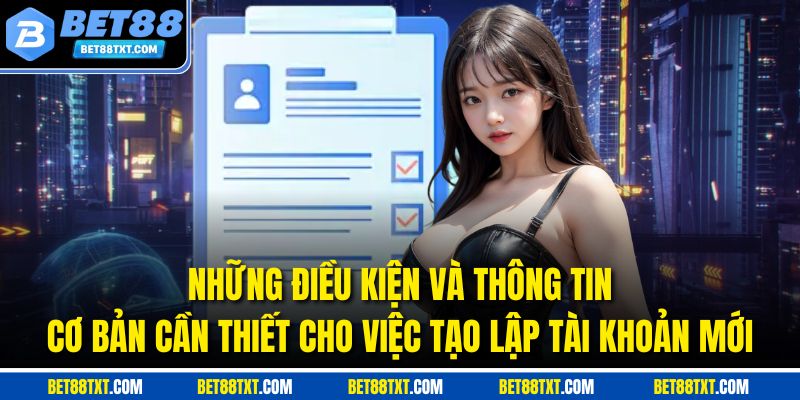 Những điều kiện và thông tin cơ bản cần thiết cho việc tạo lập tài khoản mới